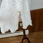 Darling Vintage 1970s White Knit Sweater Cape! Size L Photo 5