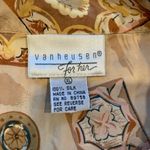 Van Heusen Vintage 60s for Her Beige Patterned Silk Button-Up Shirt Women’s XL Photo 6
