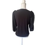 CeCe Blouse Womens Size S Black Beaded Sleeve 3/4 Sleeve Elegant Chic Photo 2