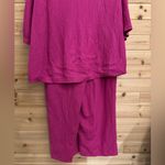 Soft Surroundings XL Magenta Oceo Tunic Wide Leg Gauze Textured Set Lagenlook Photo 7