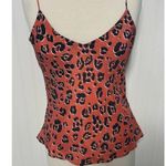 Suboo Zanzibar Bias Cut Cami Cheetah Animal Print Tank Top Coral Pink Medium NWT Orange Photo 12
