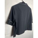 Jason Wu NEW  Pajama Top Womens Medium Black Satin Sleep Button Front Medium Photo 5