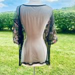 SHEIN Vacay Sheer Floral Mesh Plus Size Top Black Photo 10