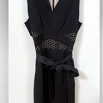 Karen Millen Black Belted Tuxedo Forever Pencil Dress sz 8 Photo 2