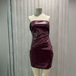 AMTIOUS burgundy leather strap dress 🌷 Purple Size L Photo 5