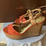 Coach : Linden Canvas (Papaya Colored) Vegan Leather Wedge Photo 0