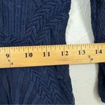 Hello Molly Blue Lace Sheath Dress Womens 6 Sheer Mini Ruffled 3/4 Sleeve Formal Photo 2