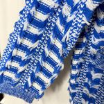 Endless Rose Open Front Striped Fringe Cardigan Sweater Size M/L Blue White Photo 5