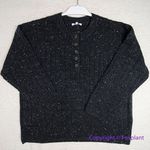 Madewell NEW Donegal dowden Henley Sweater in Coziest Yarn, black, plus size 3X Photo 3
