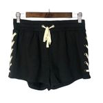 Very J NEW Boutique  Black Lace Up Side Drawstring Shorts M Photo 14