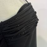 Y2k DressBarn Collection Black Ruffled Bow Sequin Asymmetric Maxi Dress Sz 10 Photo 4