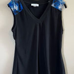 Calvin Klein ✨ Women’s Black Blue Mesh Top Medium Photo 0