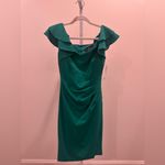 Betsy and Adam  Green Off Shoulder Ruched Scuba
Ruffle Dress NWT Size 4 Photo 1