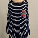 Bellamie Long Sleeve Black and White Stripes with Multi Color Accents Photo 0
