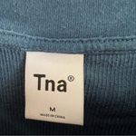 TNA Aritzia Women’s Blue Long Sleeve Ribbed Cropped‎ Shirt Top Size Medium Photo 1