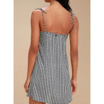 Billabong Sweet Pie Black and White Gingham Tie-Front Dress XS. Photo 2