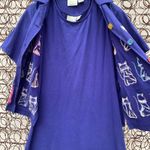 Vintage Art Deco cats teacher shirt dress and jacket set Cotton SMALL Blue Photo 4