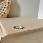 Studded Silver Minimal Band Ring Vintage Grunge Punk Classic Stacking Layering Jewelry Photo 2