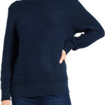 Nic+Zoe  Midnight Blue Textured Turtleneck Sweater Photo 0