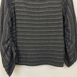 Anthropologie Eva Franco by Metallic Striped Long Sleeves Square Neck Top XL Photo 5