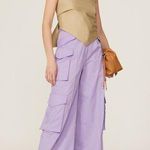 Rokh Purple Utility Cargo Wide Leg High Rise Trouser Pants Size 4 Photo 0