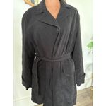 Fleet‎ Street Black Belted Trench Coat, Classic Career Wear, Women's Medium Photo 1