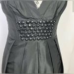 Bebe silk beaded bubble hem mini dress in black - size XS Photo 4