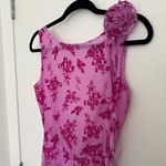 Miss Circle Alaina Fuchsia Floral Ruffle Mesh Dress Pink Size M Photo 1