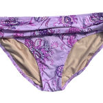 Lands' End Women's Purple Paisley Bikini Swimsuit Bottom Floral Purple Size 16 Photo 0