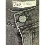 ZARA  Cargo Utility Tapered Zip Leg High Rise Stretch Cotton Jeans 36 Black #3239 Photo 7