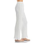 AQUA  White‎ Pleated Wide Leg Palazzo Pants Womens XL Extra Large Flowy Photo 2