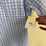 Nordstrom Blue Short Sleeve Checked Button-Down Shirt Size Large Photo 4