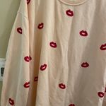 Loft Pink Red Kiss Lips Crewneck Long Sleeve Sweatshirt Sweater XL Photo 2