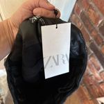 ZARA  womens faux leather paper bag waist shorts black XS Photo 4