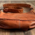 Frye  Cognac Leather Crossbody Saddle Bag Braided Boho Chic Western Inspired Photo 8