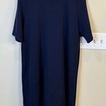 Eileen Fisher  Navy Washable Stretch Crepe Side Zip Shift‎ Dress Size Medium Photo 0