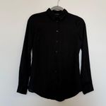 New Look sheer black long sleeve button down shirt Photo 1