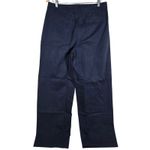 J.Crew Navy Wide Leg Pleated Button Front Cotton Pants Size 12 Photo 1