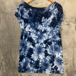 Crosby Blue Tie Dye Top Women's L Boho Hippie Festival Casual Cap Sleeve Hi Photo 1
