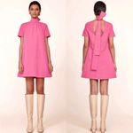 Staud Ilana Mini Bow Back Trapeze Dress Lollipop Pink Small Photo 9