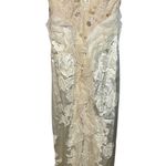 NWT Mandalay White Beaded Lace Sequin Maxi Long Mermaid Evening Gown Dress Sz 8 Photo 0