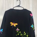 Northern Isles Embroidered Dragonfly Floral Knit Cardigan size M Medium Photo 4