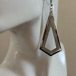 Cubic Zirconia Triangle Dangle Earring’s NWT Silver Photo 0