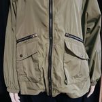 Forever 21 Olive Green Women's Hooded Jacket Green Oversized Windbreaker Photo 5