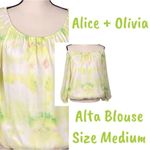 Alice + Olivia “Alta” peasant style, Boho chiffon blouse in size Medium. EUC Photo 1
