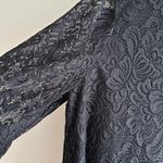 Laundry by Shelli Segal  Black Lace Ruffle Balloon Sleeve Blouse, Size Large Photo 7