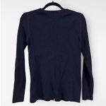 Rena Rowan  Petite Large Ribbed‎ Knit Black Sweater Full Zip Holiday Retro Y2K Photo 4