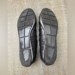 Talbots Pleated Leather Ballet Flats Womens 7 Pewter Metallic Silver Career Work Photo 9