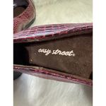 Easy Street Womens Red Croc Embossed Comfort Slip On Ballet Flats Photo 6