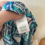Lilly Pulitzer  Elsa Keep On Trunkin Blue & White Elephant Silk Blouse Photo 4